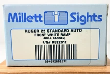 Millett Sights Ruger 22 Standard Auto Front White Ramp (Bull Barrel)  NEW