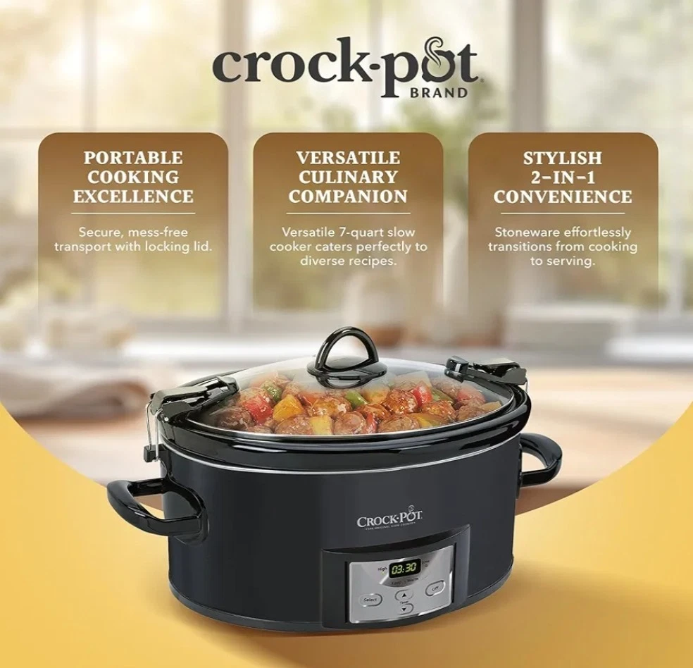 Crock-Pot 7 Quart Cook n' Carry Programmable Countdown Ovenproof Slow Cooker