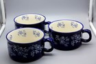 3 Temp-tations By Tara Blue Floral Lace Soup Mug Handle PPP-SQ-471668 L@@Kl — photo 1