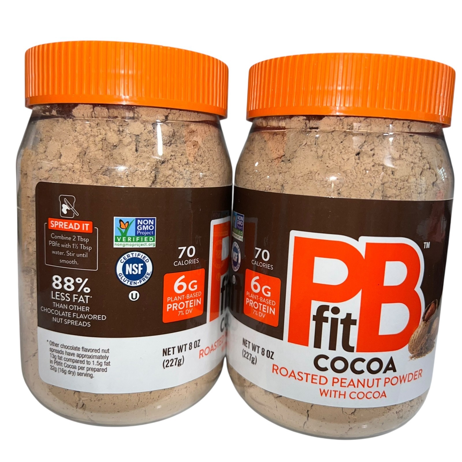 PBfit Chocolate Peanut Butter Powder 8oz - 2 Pack - Low Fat