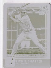 RICHIE SHAFFER 1/1 DONRUSS PRINTING PRESS PLATE YELLOW RC RAYS 45 2016 16 PANINI