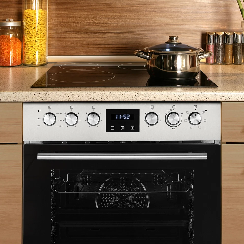 Einbau Herdset 60cm Backofen 59cm Kochfeld Grill Umluft Heißluft Teleskopauszüge - Bild 2 von 4