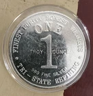 One Troy Ounce Silver Round .999 Fine