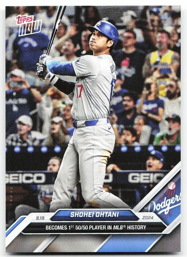 🔥 2024 Topps Now #722 Shohei Ohtani - 50 HR 50 SB, MVP, WORLD SERIES SEASON