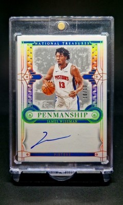 Panini National Treasures Penmanship 23-24  James Wiseman Gold AUTO 10/10   
