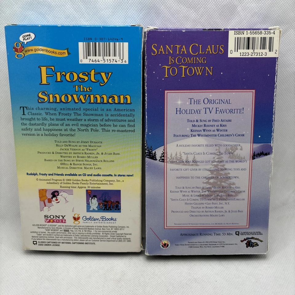 Frosty The Snowman Holiday Classics VHS & Santa Claus Is Coming To Town Tested - Image 2 of 4