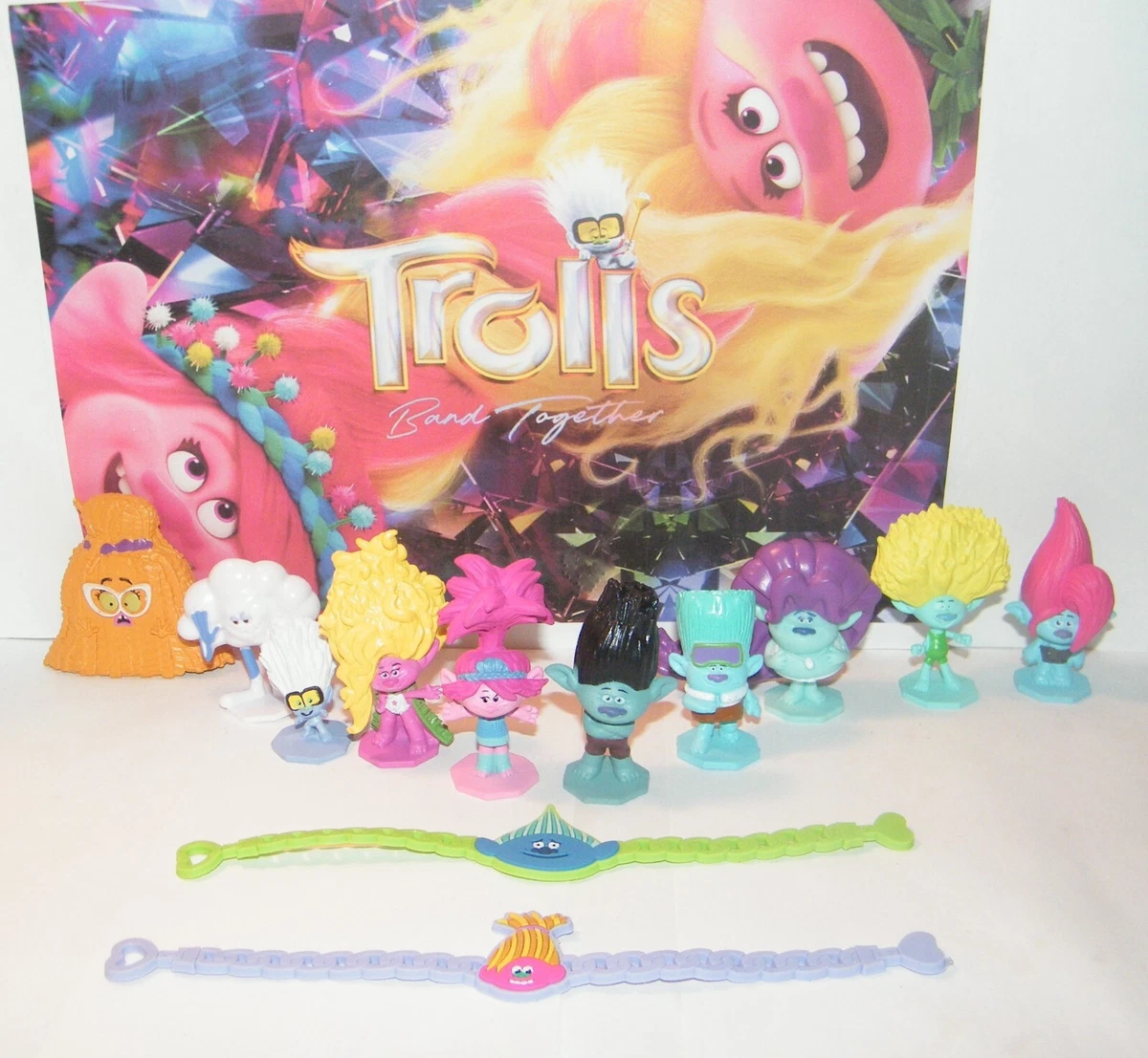 Trolls Band Together Movie Deluxe Figure Set of 14 Toy Kit with 10