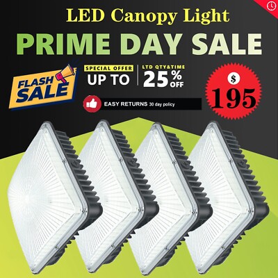 LED Canopy Light 4 Pack 70W,ETL-Listed,5500K Daylight White,8400 Lumens, 110 VAC