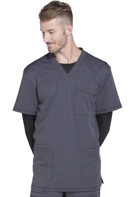 Dickies Dynamix Men Scrubs Top V-Neck DK640, Size: L, Pewter