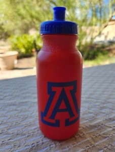 University of Arizona Water Bottle Hydration Fitness Sports Red & Blue Plastic