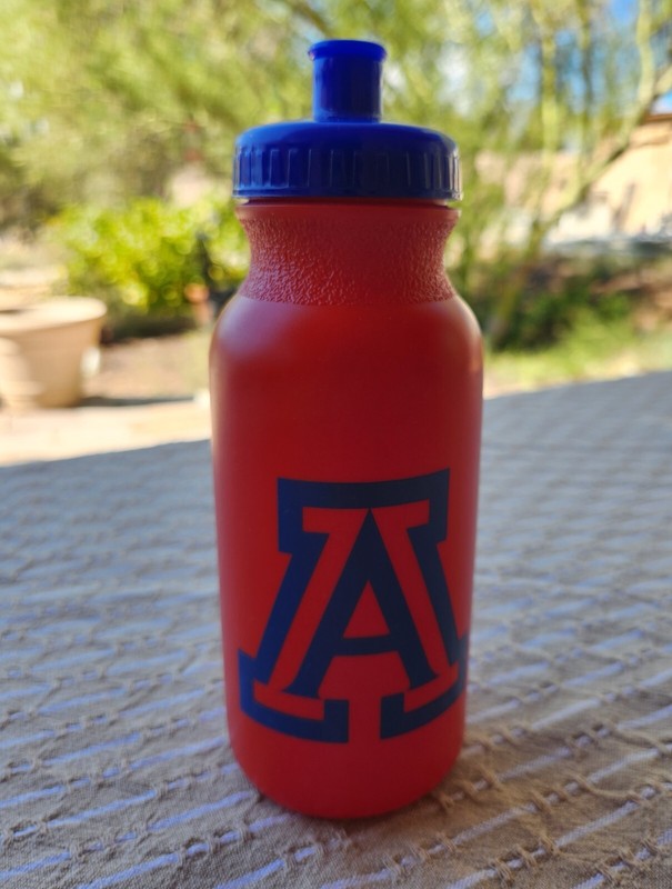University of Arizona Water Bottle Hydration Fitness Sports Red & Blue Plastic