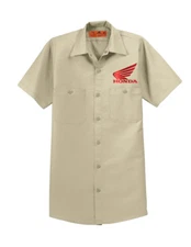 RED KAP Mechanic Shirt Motorcycle Biker Father gift Honda Metallic Diamond Plate