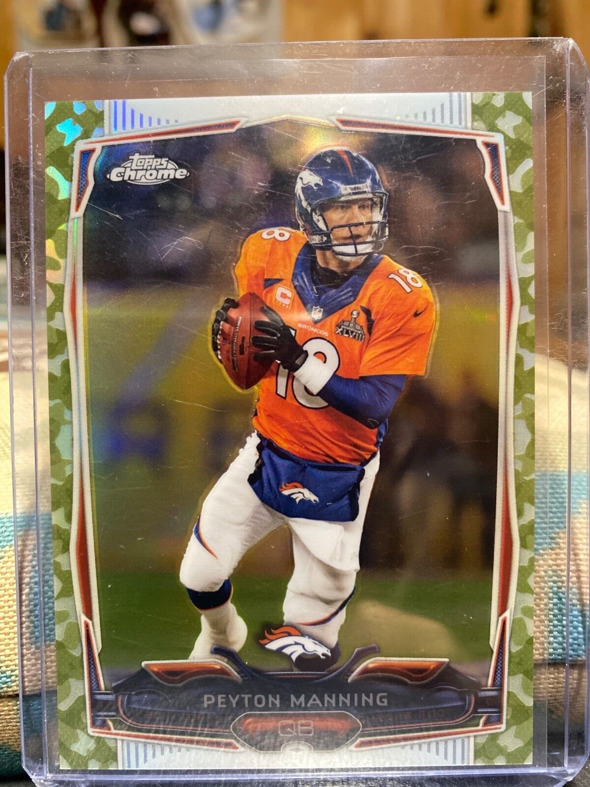 2014 Topps Chrome NFL PEYTON MANNING! Camo! #'d/499! Legend! Mint! Broncos! 🏈