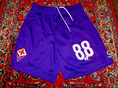 Short Fiorentina ENNERRE Match Worn Années 80 – Pantaloncino Vintage Viola