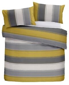 Cotton Blend King Size Duvet Cover, Yellow And Gray Duvet Cover King