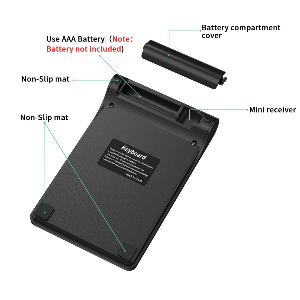 Pavé Numérique sans Fil Clavier Numérique Ergonomique Portatif Mini avec Réce... - Photo 4/4