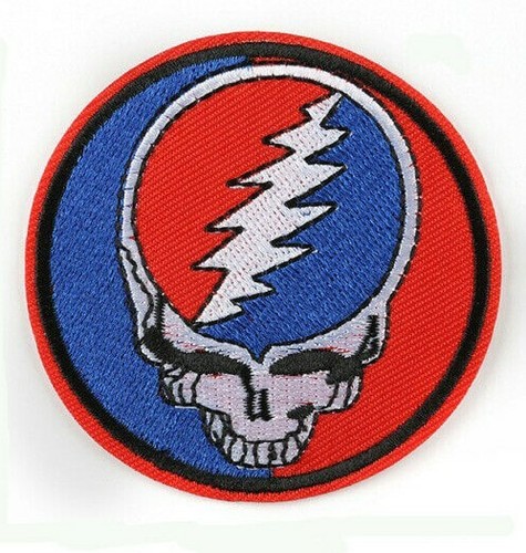 GRATEFUL DEAD "Steal Your Face" IRON ON PATCH Embroidered skull deadhead hippie
