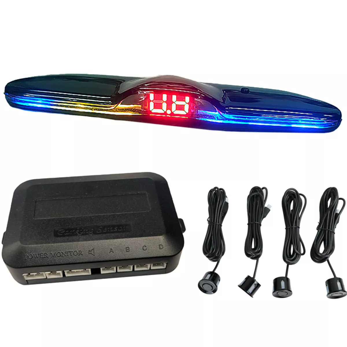 Parking Sensor Detector de carro Display de LED automático Kit de sensor de  estacionamento Assistência reversa Monitor de radar de backup Detector de  carro de estacionamento