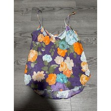 Victoria's Secret Vintage Gold Label Rare Cami Top Floral Print Silk Blend sz S