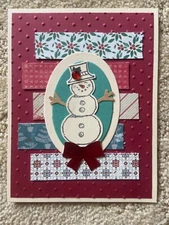 Snowman season Christmas holiday winter card kit of 6 made with Stampin' Up!