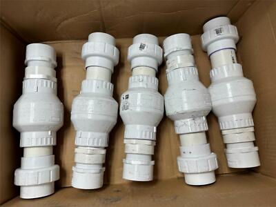 5x Pack 2'' IPS PVC Pipe Spring Check Valve S1580-20 w/ SCH 40 PVC Union & O-Ring