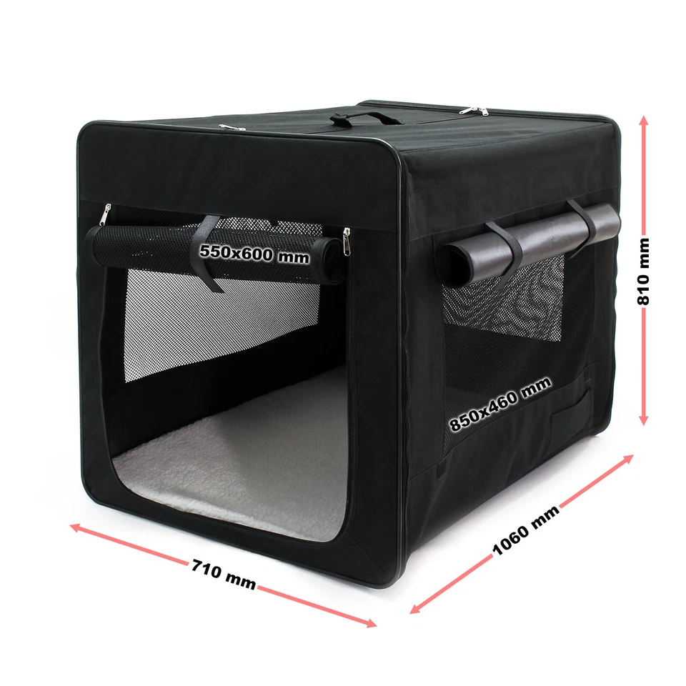 Transportbox XXL faltbar 106x71x81 cm Hundebox Katzenbox Reisebox Autobox - Bild 3 von 4