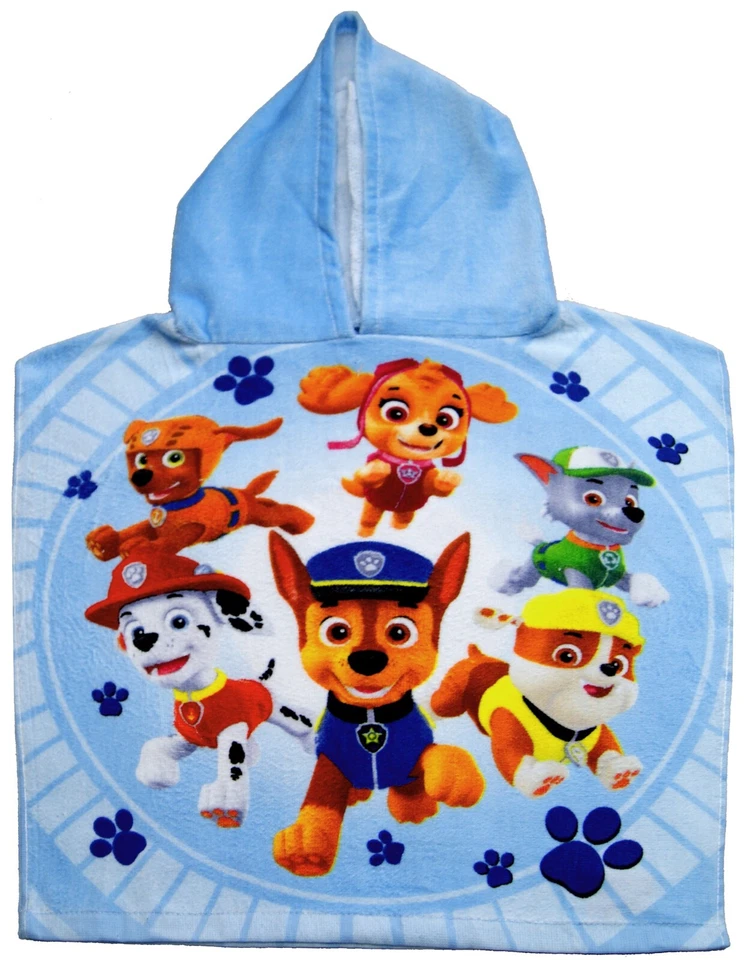 Official Paw Patrol Poncho Towel,Bath Hooded Towel,Swimming Pool ,Cotton - Image 4 of 4