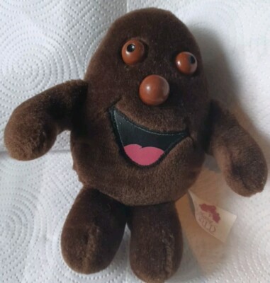Cadbury World Brown Mr Cocoa Bean Chocolate Teddybär weiches Plüschtier Vintage