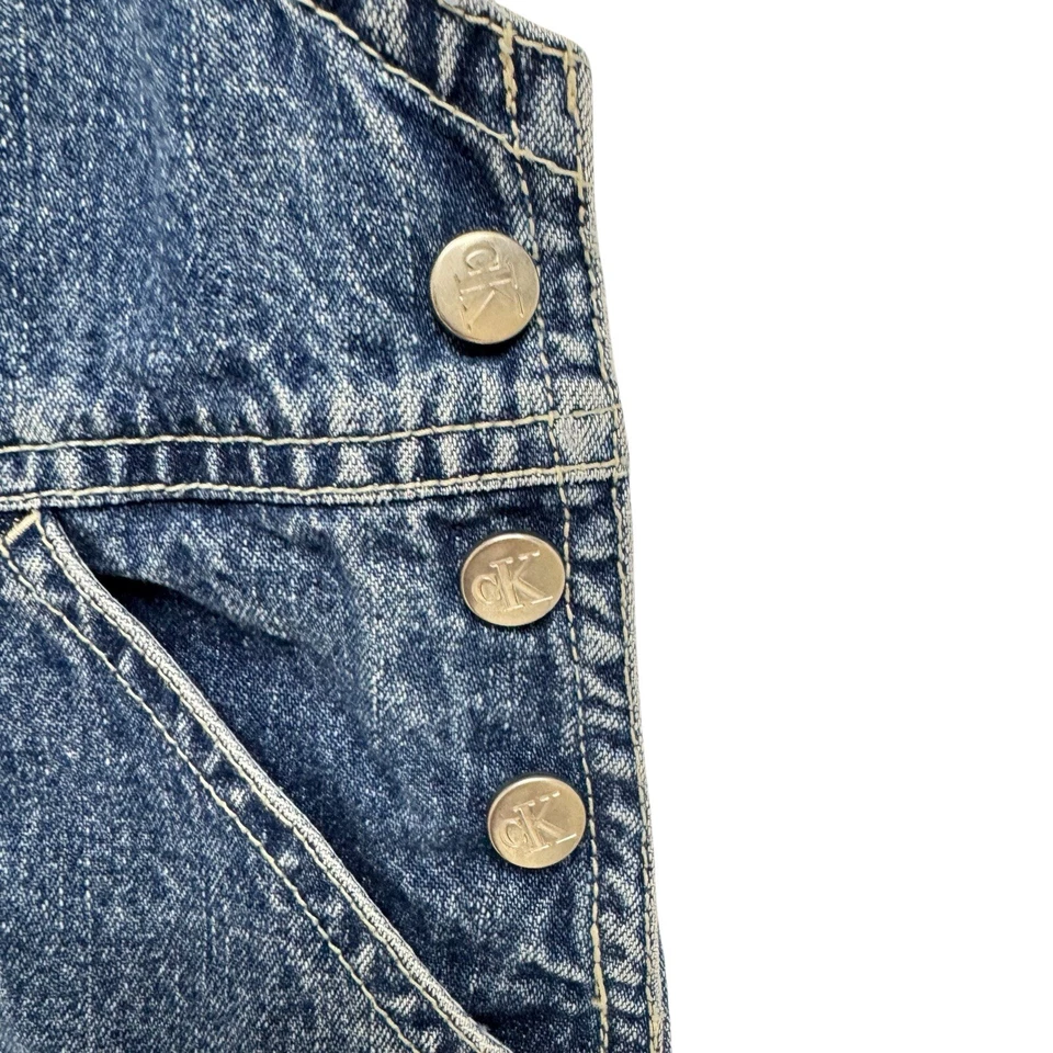 Vintage Calvin Klein Girls overall jumper Jean dress size M - Image 3 of 4