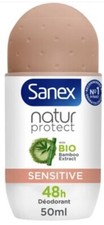 Lot de 3 déodorants bille SANEX bamboo extract sensitive bio (50 ml x 3)