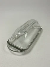 Clear Glass Butter Dish W/Lid No Design, Smooth Edges