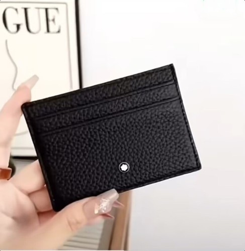 New Black Card Pack Real Leather Card Case Mini Bank Card Holder DE - Bild 3 von 5
