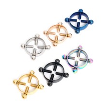 Adjustable Screw Nipple Ring Shield Non-Piercing Fake Clamp Body Jewelry