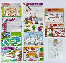 Lot of 16 Vintage Etch A Sketch Fun Screens: Bugs Bunny, Roadrunner, Sports 1981