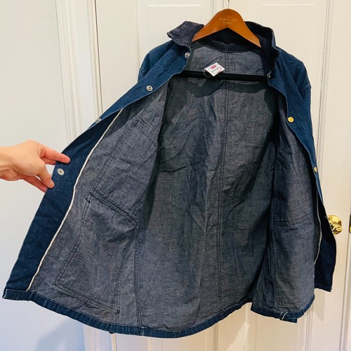 Vintage 50s Carters Watch The Wear Selvedge Denim Corduroy Collar Chore Jacket L - Picture 20 of 24