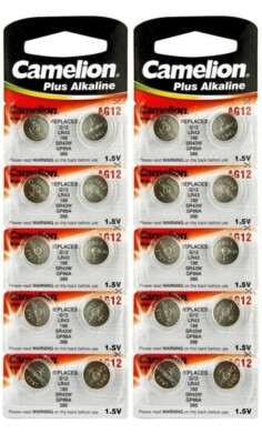 80 AG12 LR43 Camelion  1.5V Alkaline Button Cell Battery Watch Remote