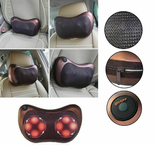 CUSCINO MASSAGGIATORE CERVICALE CASA AUTO MASSAGGIO BENESSERE LED CORPO TESTA - Foto 2 di 2