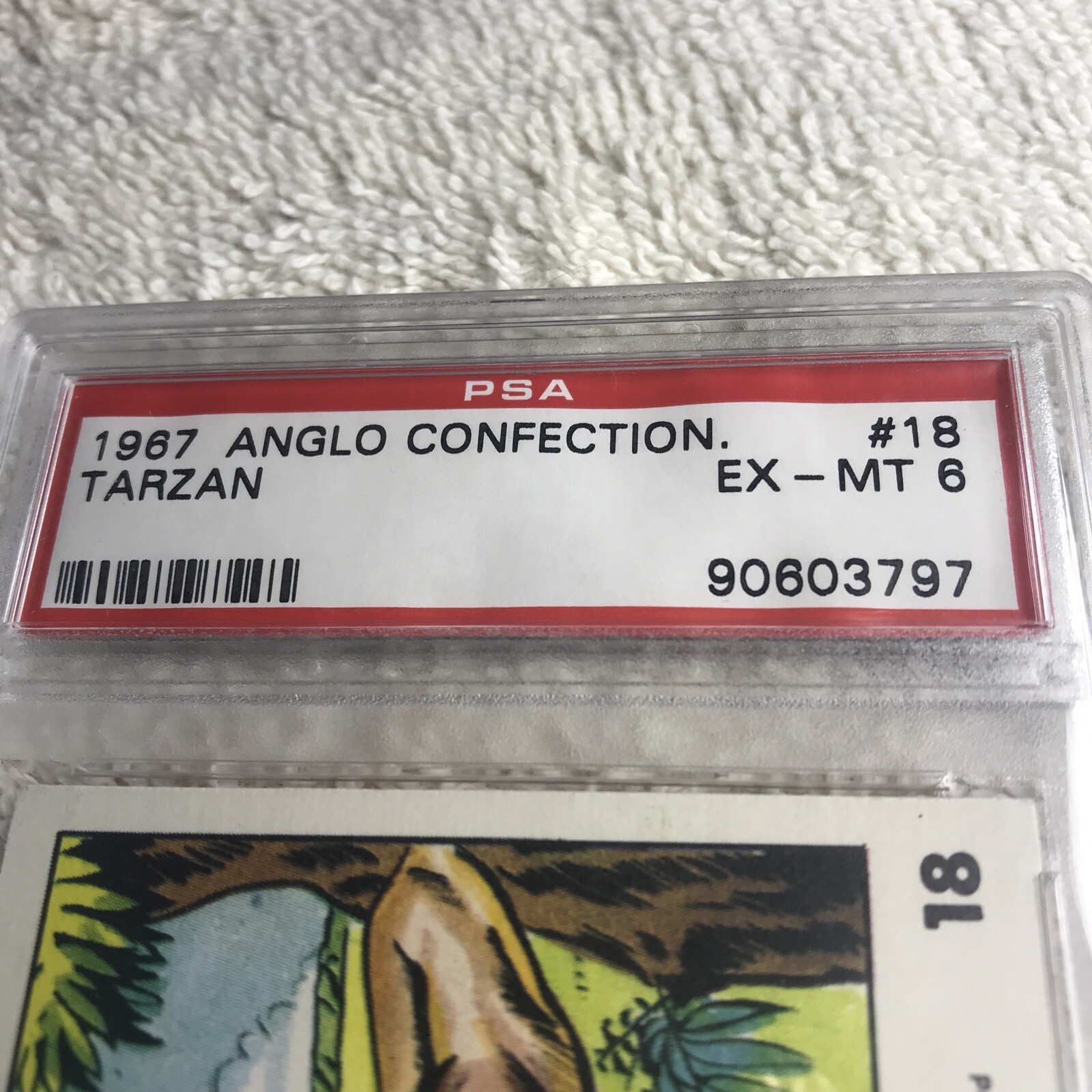 PSA Card 1967 ANGLO CONFECTION #18 TARZAN  MINT 6 EX-MT 6 Vintage  Card view 12