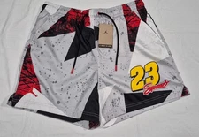 Jordan Mens Essentials Poolside Shorts Cement Grey-Fire Red IB8818-011🔥SM
