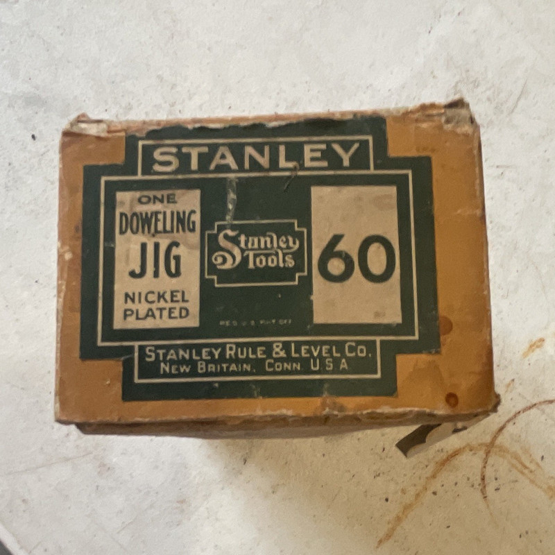Stanley No. 60 Dowel Drilling Jig Nickel Plated w/ Original Box