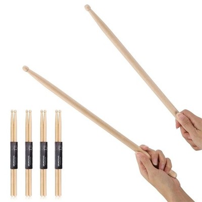 5A/7A Maple Drum Sticks 1 Pair Hard Maple Wood Drumsticks for Practice