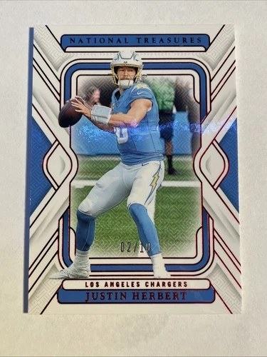 2024 Panini National Treasures JUSTIN HERBERT RED /10 LA CHARGERS #55🔥🔥