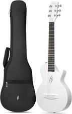 Enya Nova Go Mini-Gitarre, Akustikgitarre, Weiß, 1/4 Reisegitarre, Kohlefaser