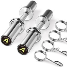 16" Olympic Dumbbell Handles, Solid Steel Loadable Weight Bars for 2-Inch Pla...