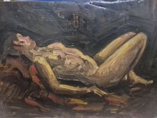 Dipinto Olio Su Tavola Di Giuseppe Ciulla Raffigurante Donna 