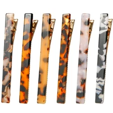 Tortoise Shell Leopard Duckbill Acrylic Hair Clips and 6 Pcs Multicolor Clips