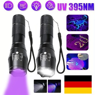 2 in 1 White UV Flashlight LED Blacklight Waterproof 395nm Ultra Violet Lamp DE