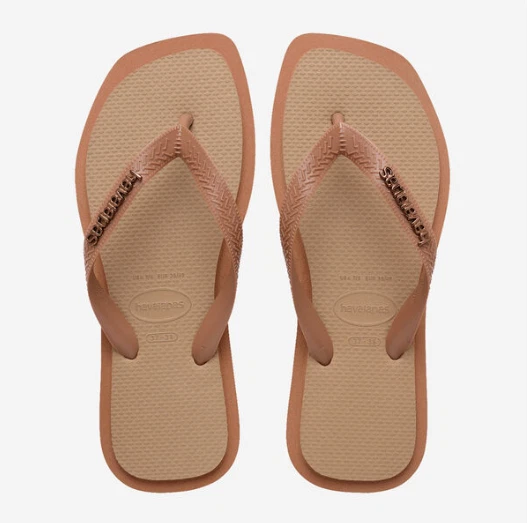 Havaianas Top Square Fusion Rust Rose Gold Sandal Women sizes 35/36-41/42 NEW!!!