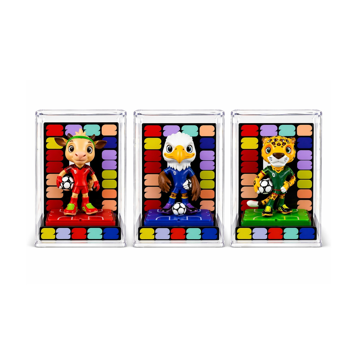 2026 World Cup Mascot Figures Set (3) w/ Display Case – Soccer
