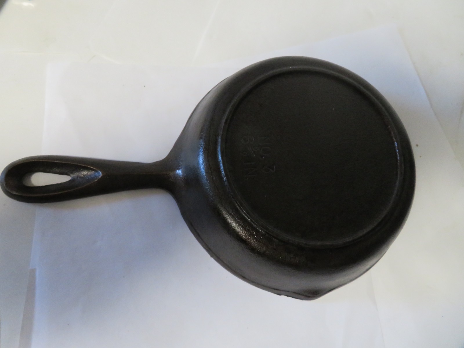 Vintage CAST IRON No. 3 Made USA  6 5/8" Small Skillet PAN HEAT RING Restored